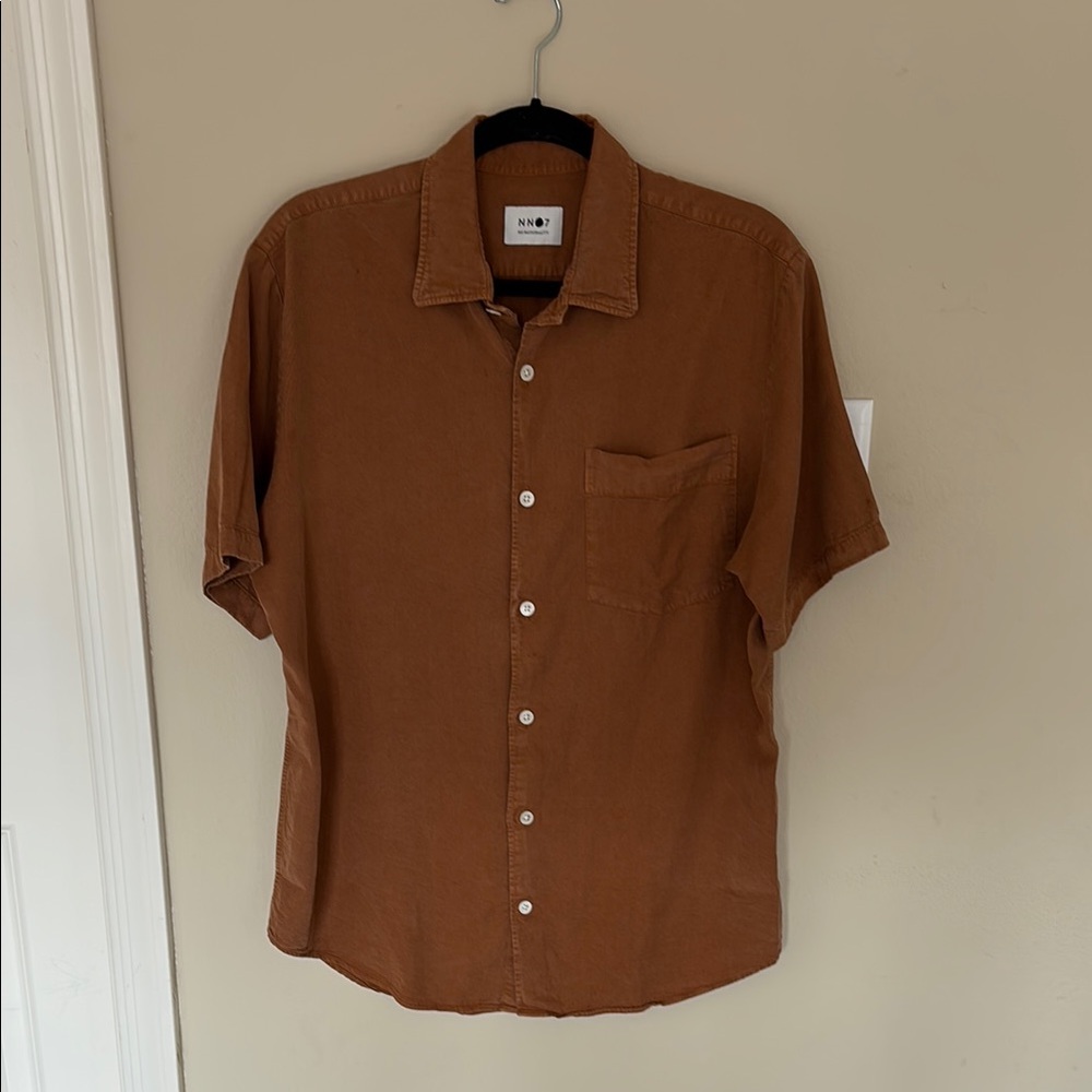 Men's NN07 No Nationality Orange/Brown Shirt Size Large